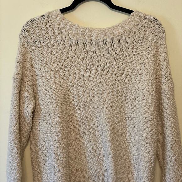 NWT Illa Illa M off-white long sleeve pullover sweater knit sheer lace cabincore - Picture 2 of 7